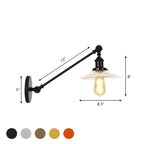 Industrial Adjustable Black Cone Shape Glass LED Wall Lamp