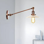 Industrial Adjustable Black Cone Shape Glass LED Wall Lamp