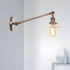 Industrial Adjustable Black Cone Shape Glass LED Wall Lamp