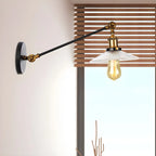 Industrial Adjustable Black Cone Shape Glass LED Wall Lamp