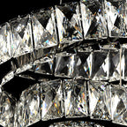 Modern Steel Linear Spiral Crystal LED Suspension Chandelier for Dining Room