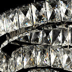 Modern Steel Linear Spiral Crystal LED Suspension Chandelier for Dining Room