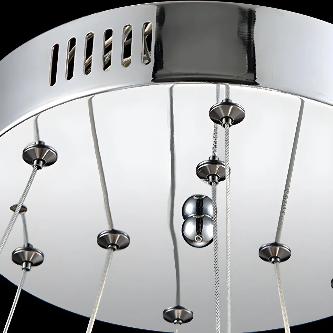 Modern Steel Linear Spiral Crystal LED Suspension Chandelier for Dining Room