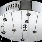 Modern Steel Linear Spiral Crystal LED Suspension Chandelier for Dining Room