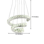 Modern Steel Linear Spiral Crystal LED Suspension Chandelier for Dining Room