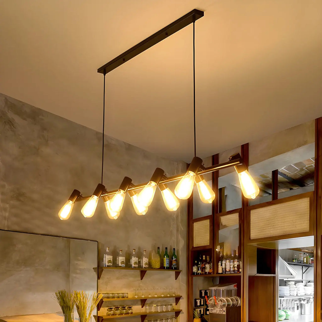 Industrial Black Multi-Light Cluster Pendant Light