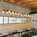 Industrial Black Multi-Light Cluster Pendant Light