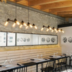 Industrial Black Multi-Light Cluster Pendant Light