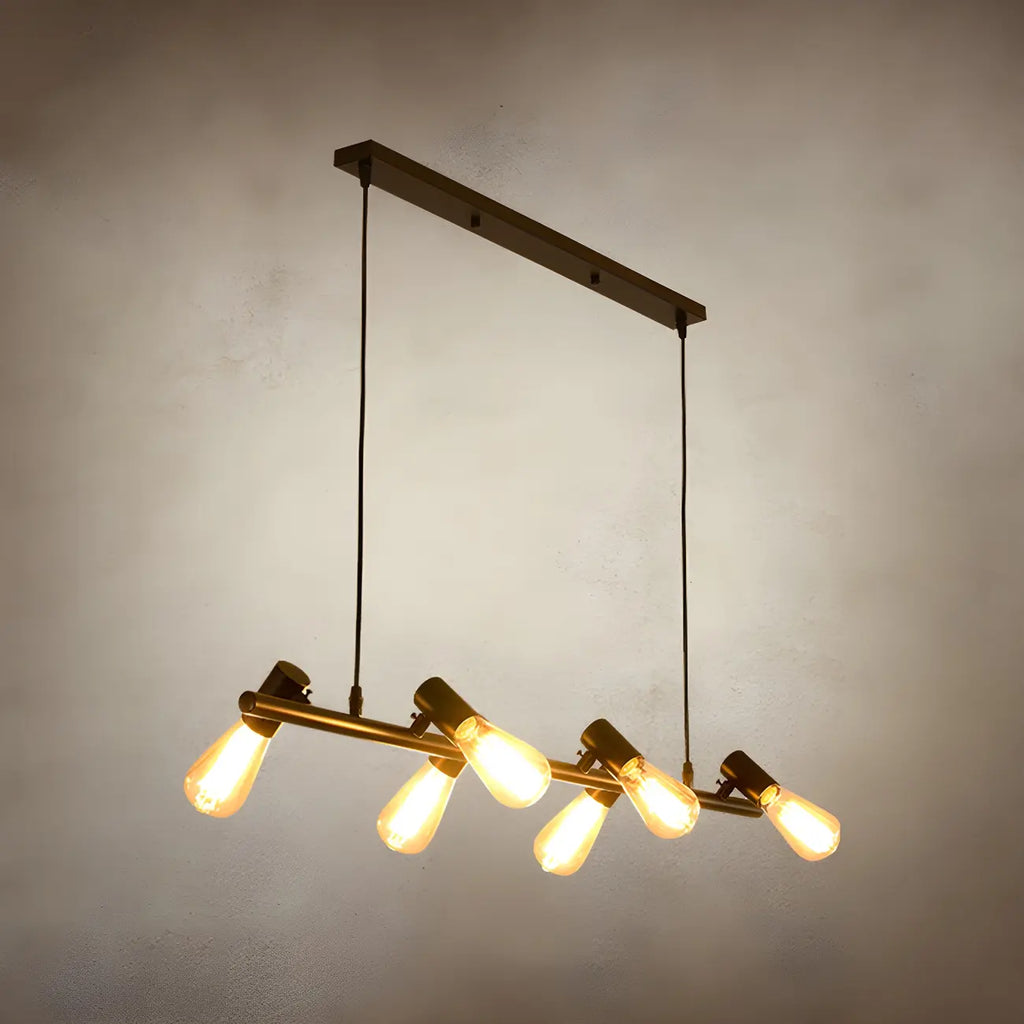 Industrial Black Multi-Light Cluster Pendant Light