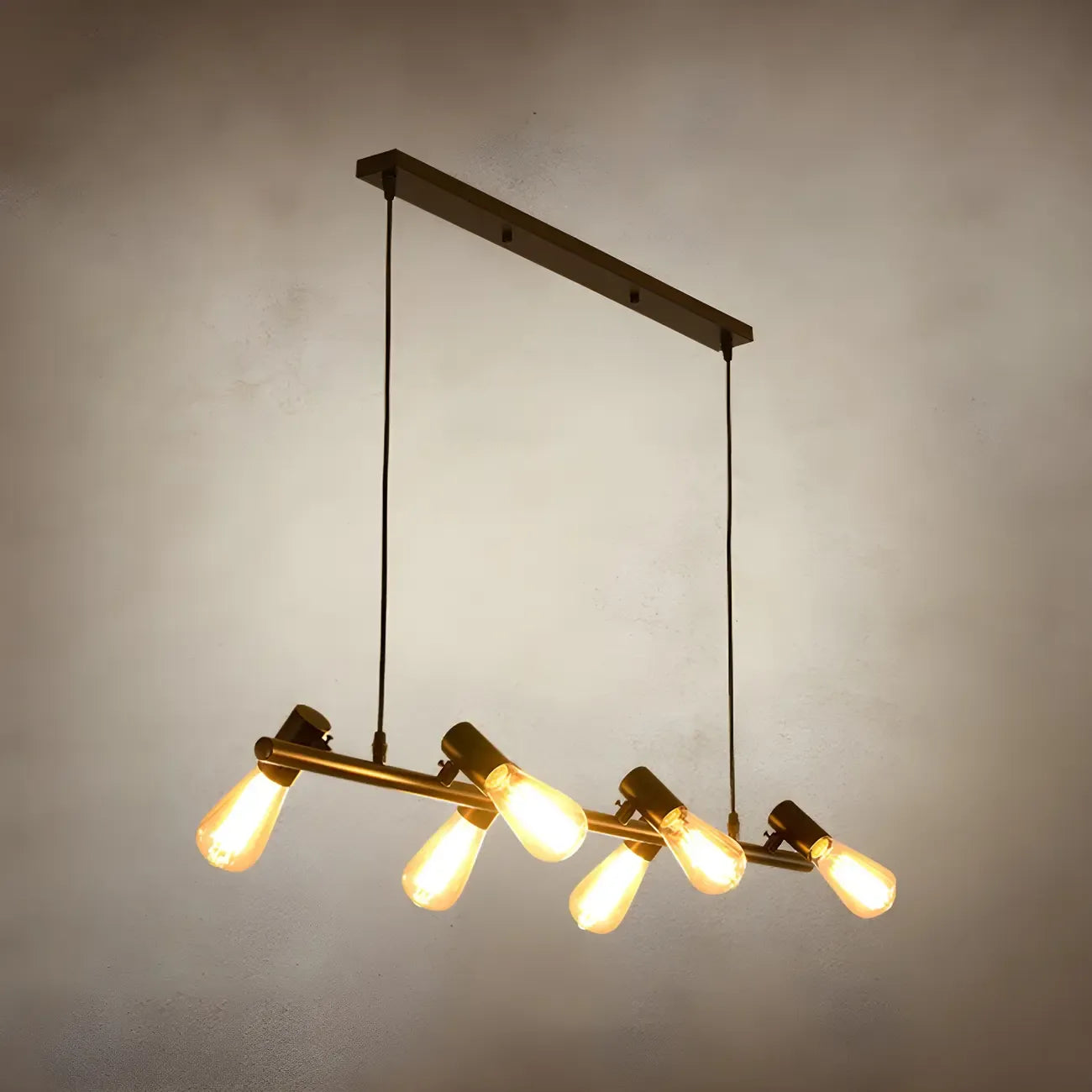 Industrial Black Multi-Light Cluster Pendant Light