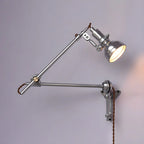Silver Industrial Metal Adjustable Swing Arm Wall Light