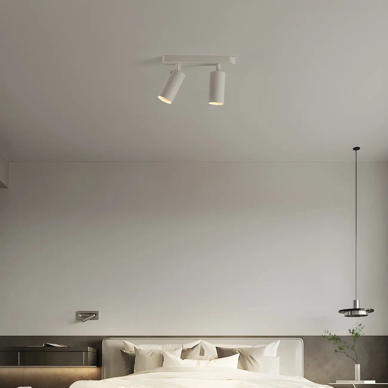 Mini Simple Cylinder Metal Semi Flush Mount Track Light