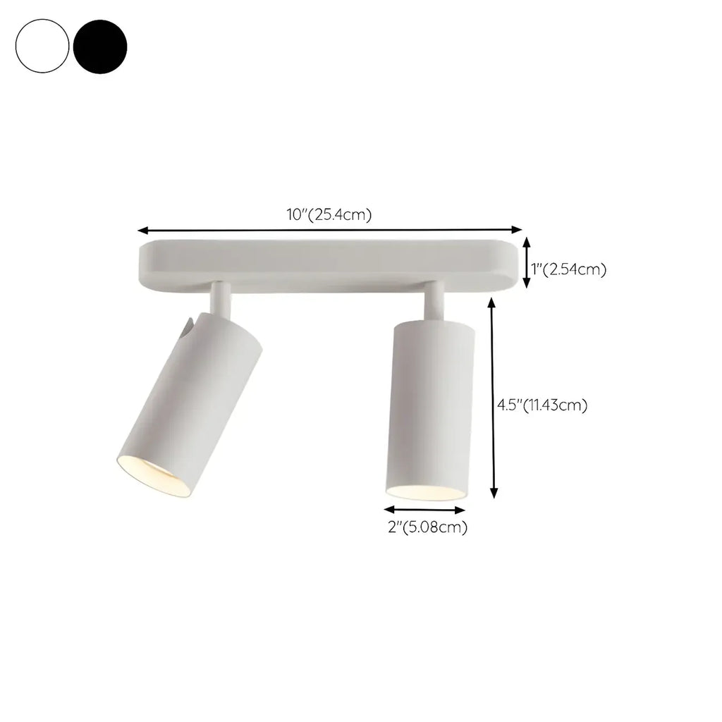 Mini Simple Cylinder Metal Semi Flush Mount Track Light