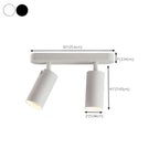 Mini Simple Cylinder Metal Semi Flush Mount Track Light