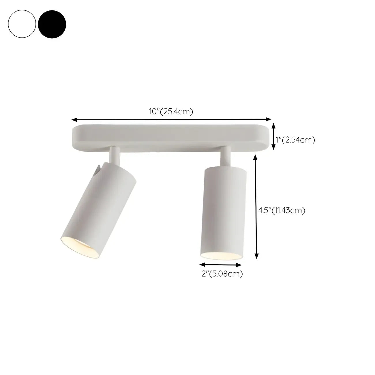 Mini Simple Cylinder Metal Semi Flush Mount Track Light