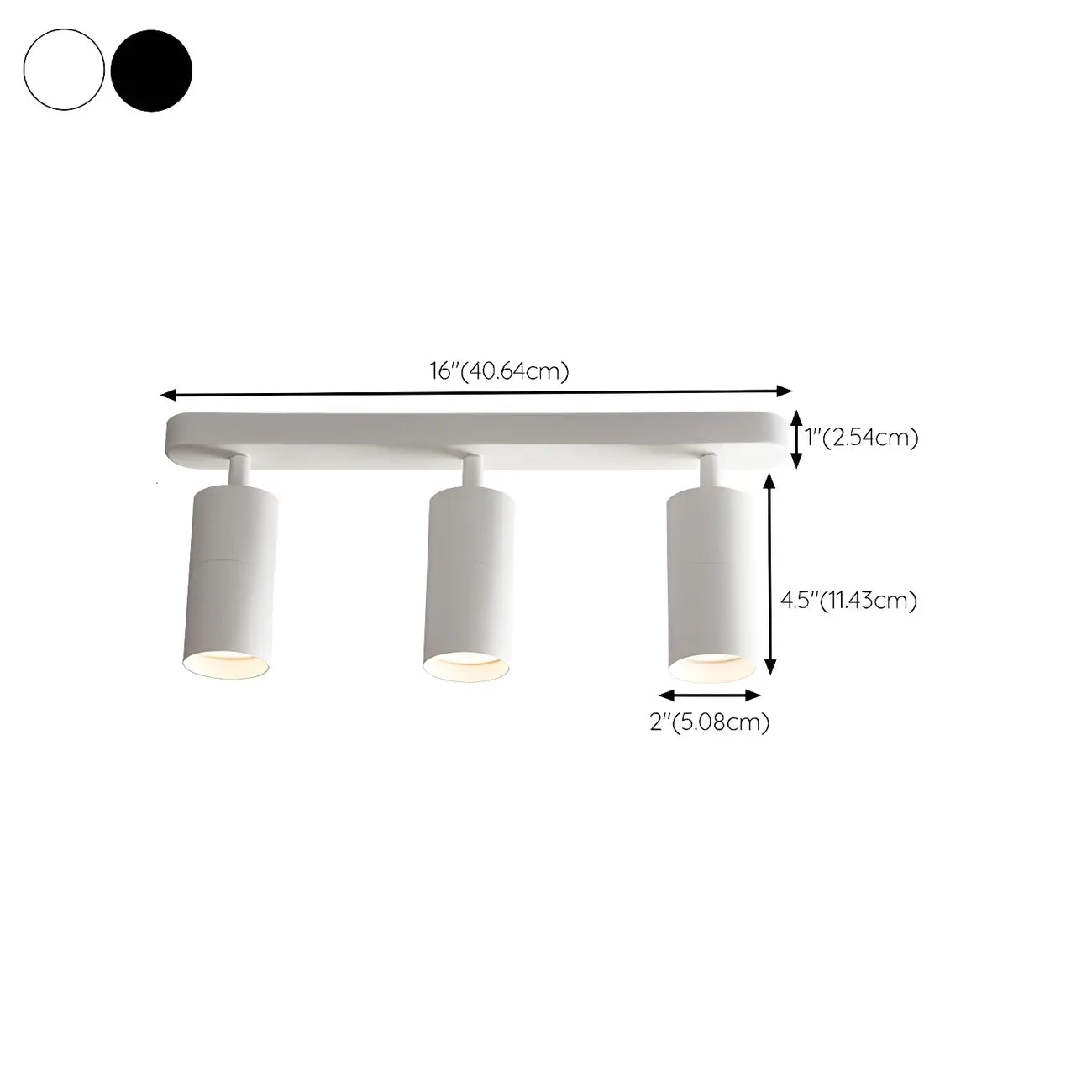 Mini Simple Cylinder Metal Semi Flush Mount Track Light