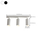 Mini Simple Cylinder Metal Semi Flush Mount Track Light