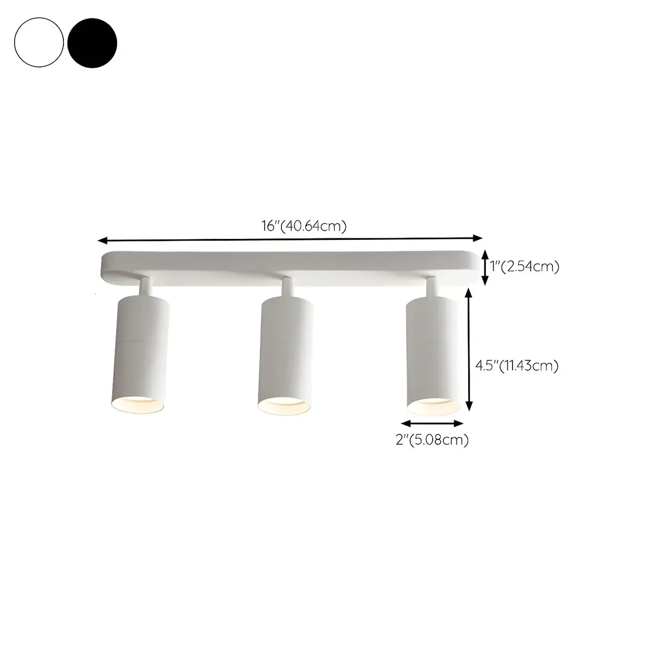 Mini Simple Cylinder Metal Semi Flush Mount Track Light