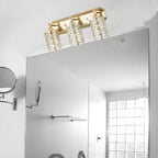 Glamorous Crystal Cylinder Golden Bathroom Vanity Light