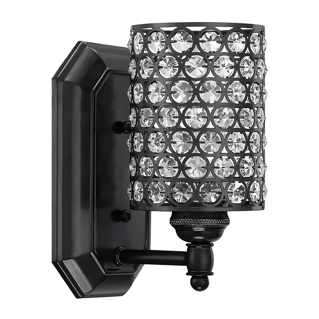 Glamorous Crystal Cylinder Golden Bathroom Vanity Light