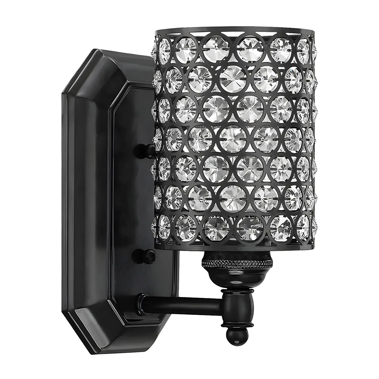 Glamorous Crystal Cylinder Golden Bathroom Vanity Light