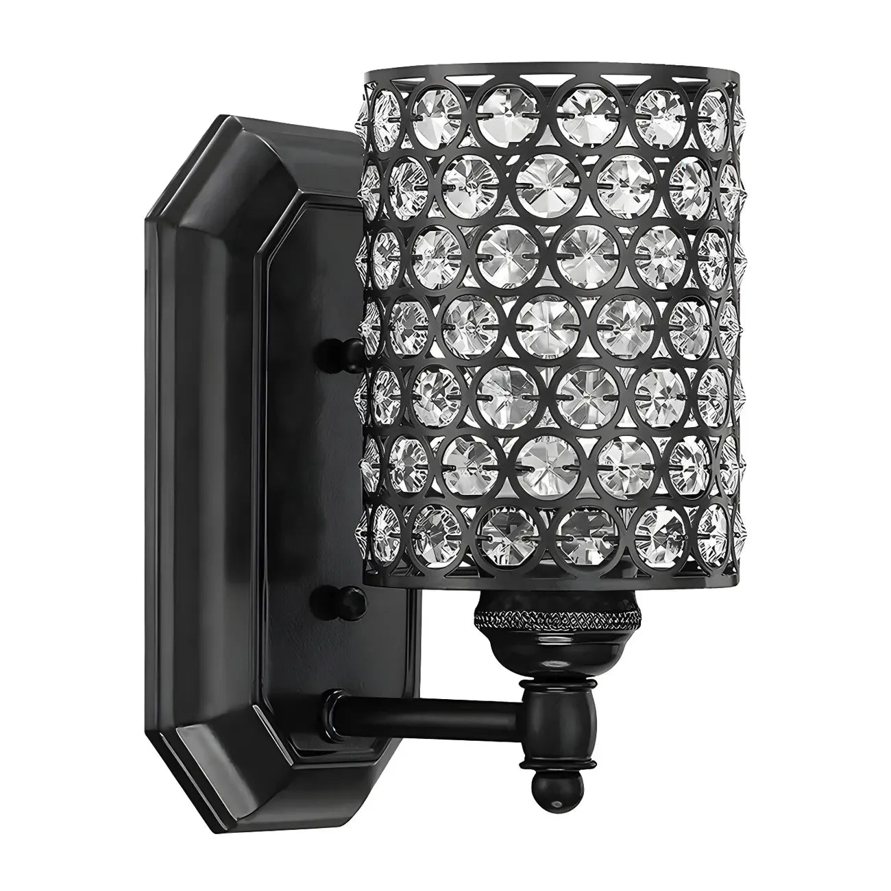 Glamorous Crystal Cylinder Golden Bathroom Vanity Light