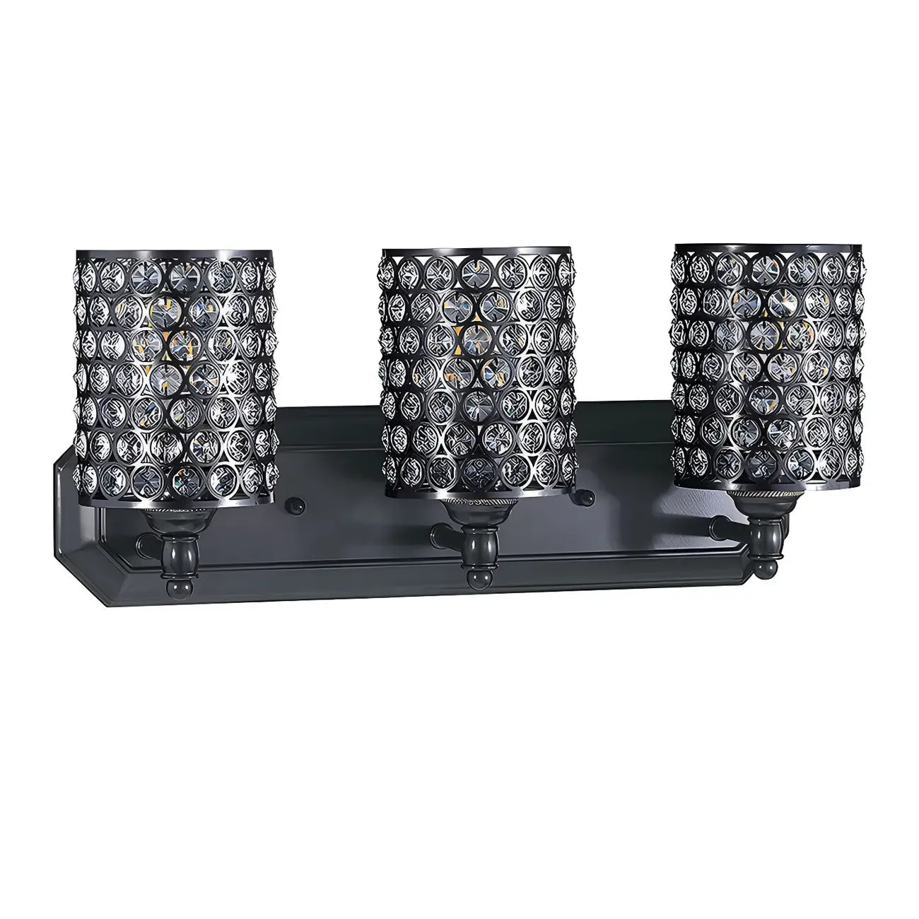 Glamorous Crystal Cylinder Golden Bathroom Vanity Light