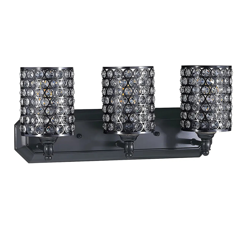 Glamorous Crystal Cylinder Golden Bathroom Vanity Light