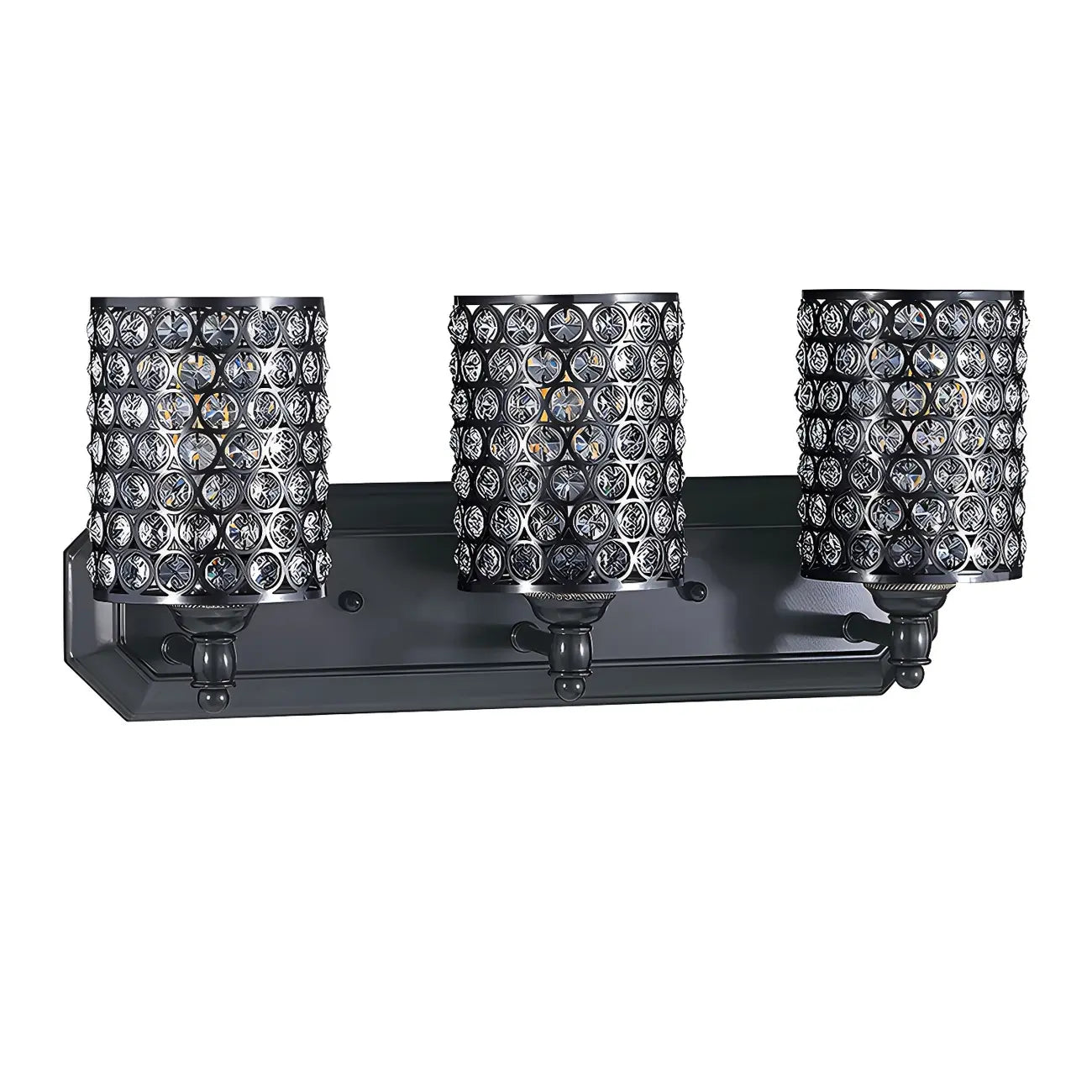 Glamorous Crystal Cylinder Golden Bathroom Vanity Light