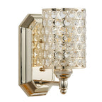 Glamorous Crystal Cylinder Golden Bathroom Vanity Light