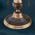Vintage Luxury Dome Shape Table Lamp Brass and Glass