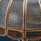 Vintage Luxury Dome Shape Table Lamp Brass and Glass