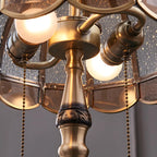 Vintage Luxury Dome Shape Table Lamp Brass and Glass