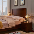 Vintage Luxury Dome Shape Table Lamp Brass and Glass