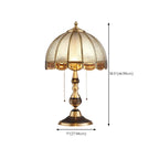 Vintage Luxury Dome Shape Table Lamp Brass and Glass