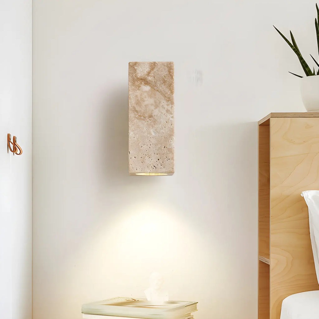 Minimalist Modern Beige Stone Wall Sconce