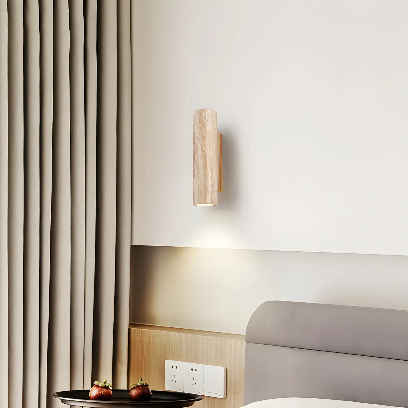 Minimalist Modern Beige Stone Wall Sconce
