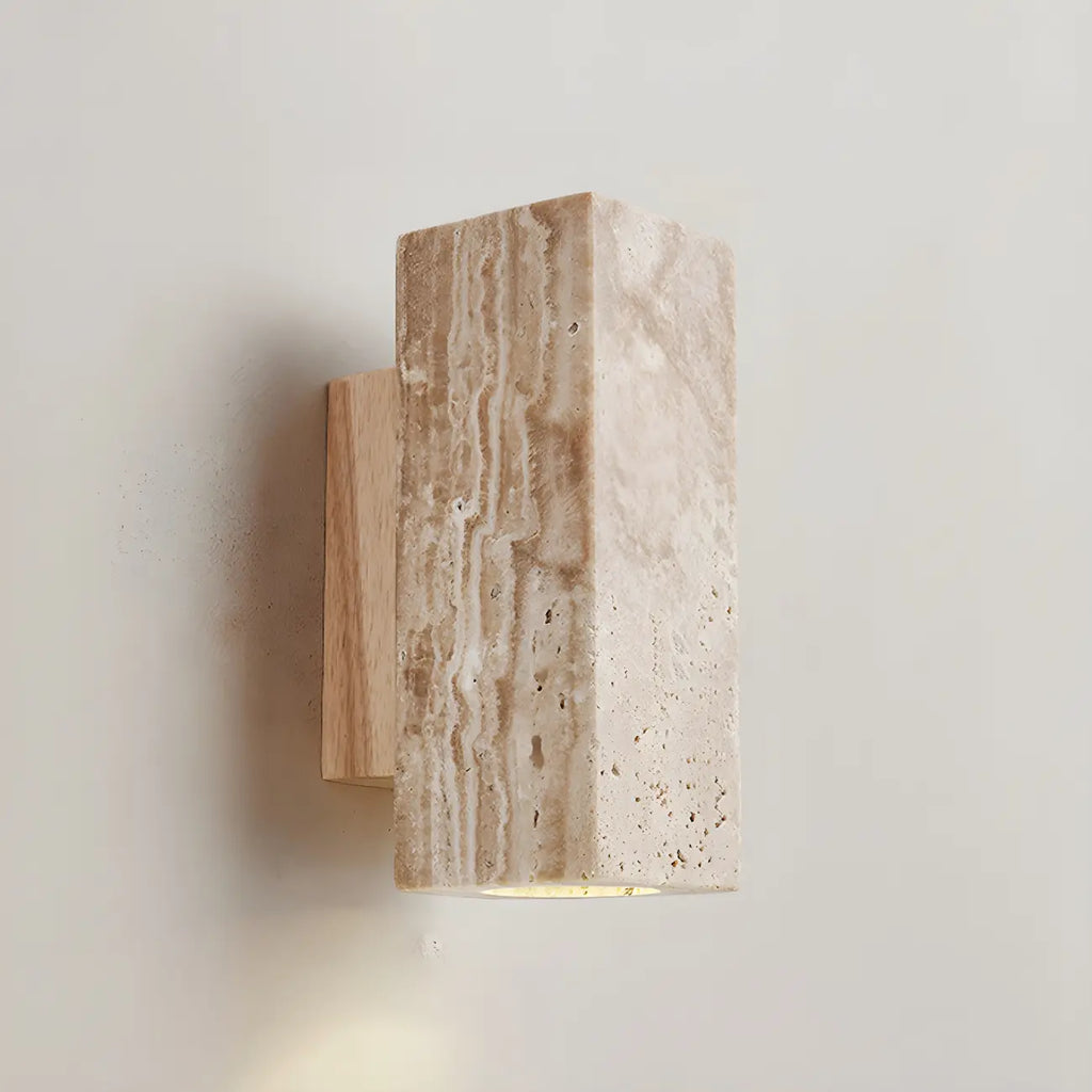 Minimalist Modern Beige Stone Wall Sconce