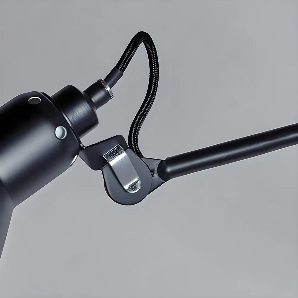 Modern Metal Black Adjustable Swing Arm Wall Light