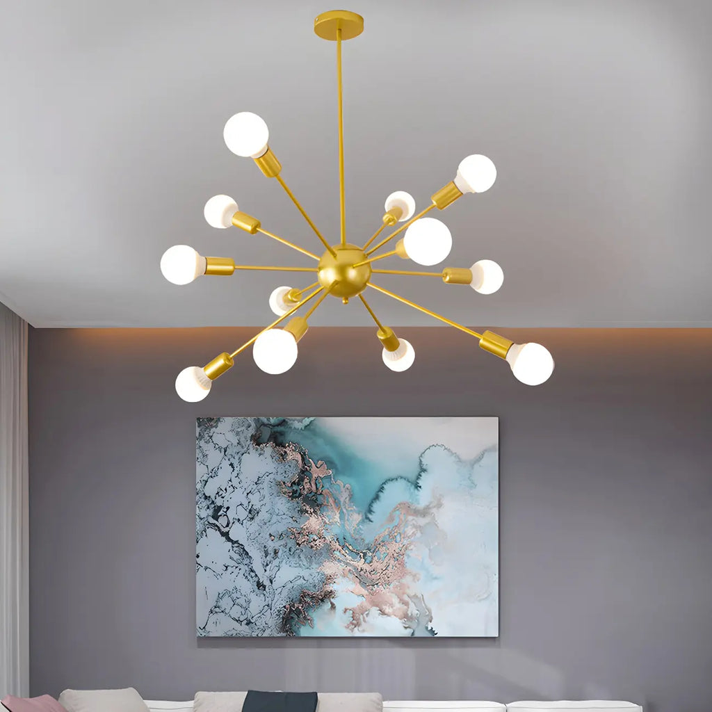 Modern LED Gold Globe Sputnik Chandelier