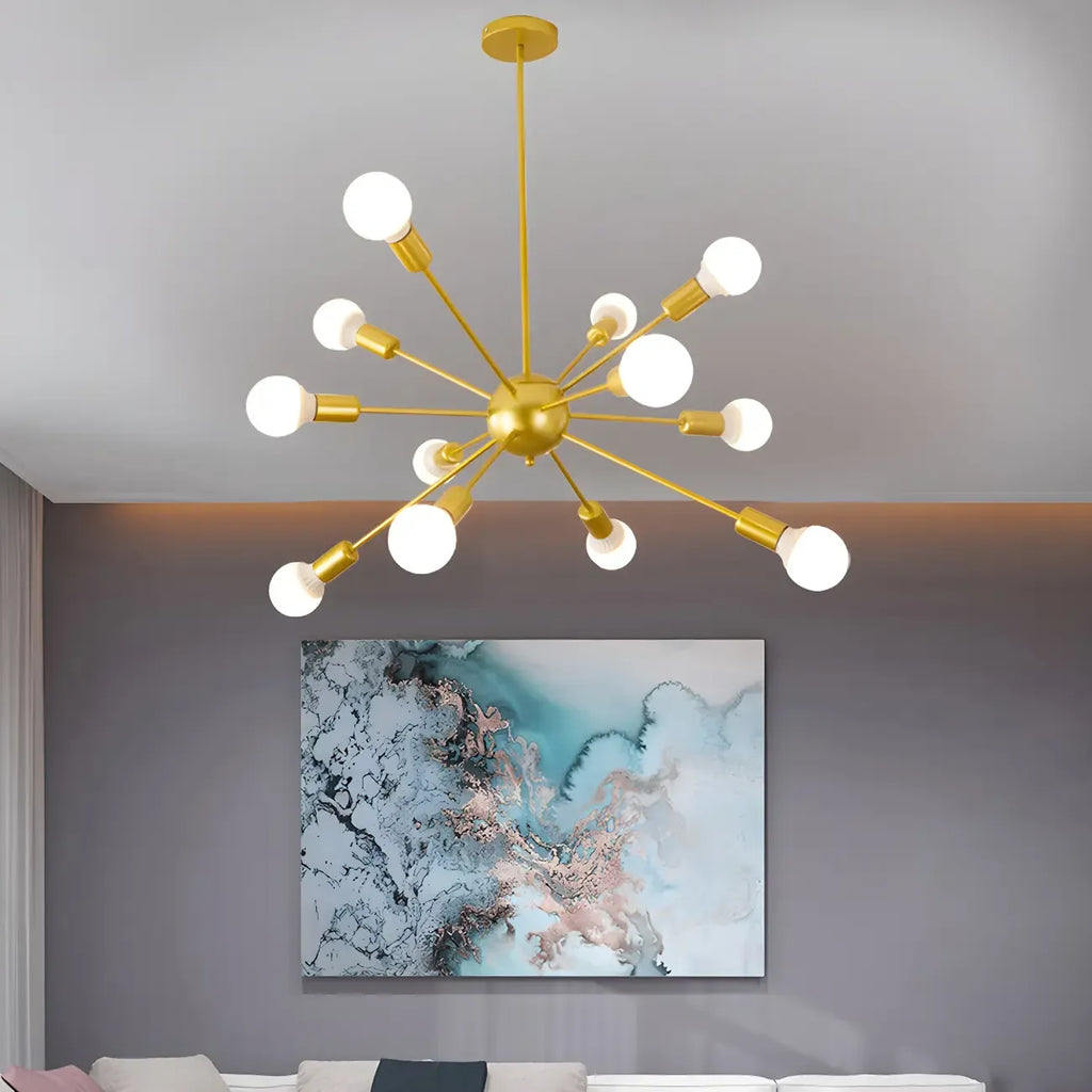 Modern LED Gold Globe Sputnik Chandelier