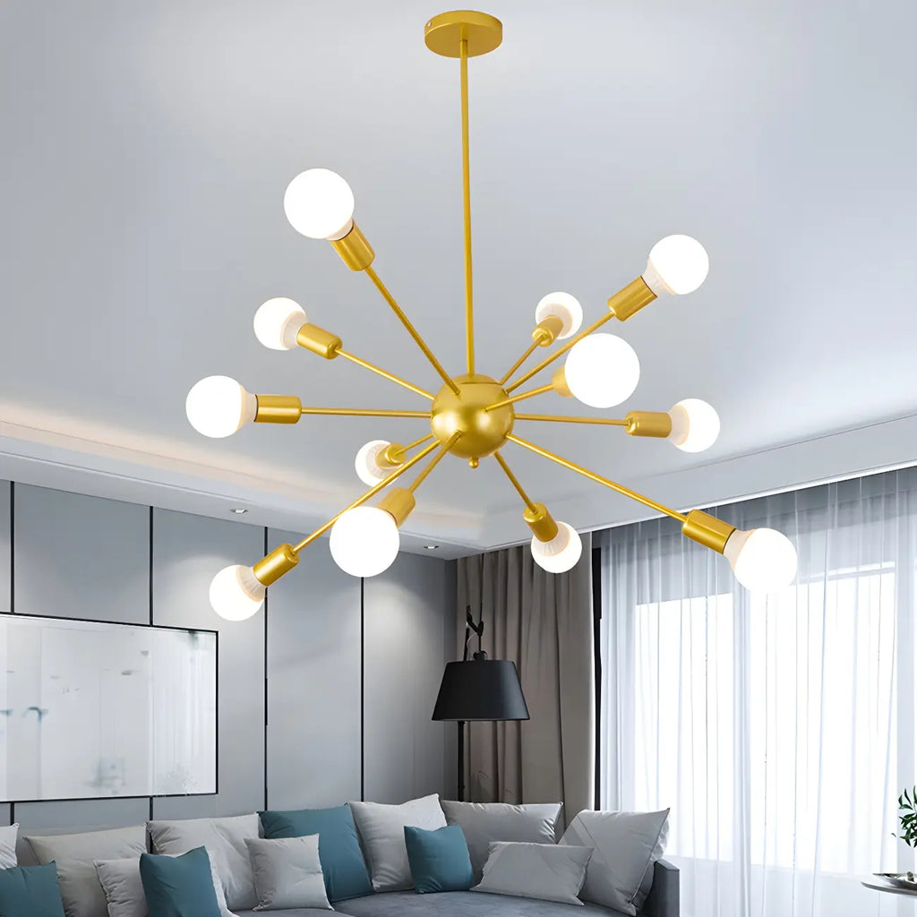 Modern LED Gold Globe Sputnik Chandelier