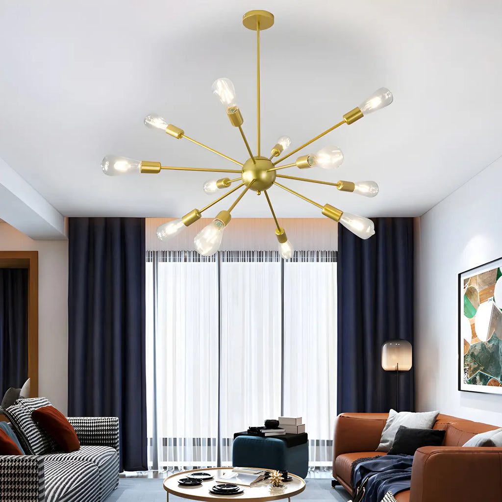 Modern LED Gold Globe Sputnik Chandelier