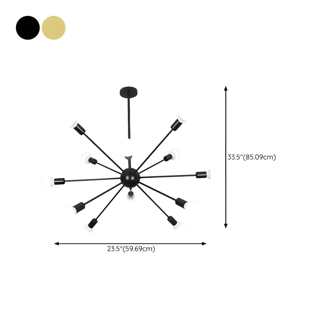 Modern LED Gold Globe Sputnik Chandelier