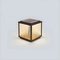 2-Color LED Black Cube Solar Outdoor Post Light