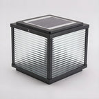 2-Color LED Black Cube Solar Outdoor Post Light