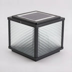 2-Color LED Black Cube Solar Outdoor Post Light