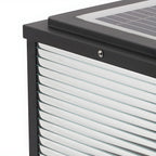 2-Color LED Black Cube Solar Outdoor Post Light