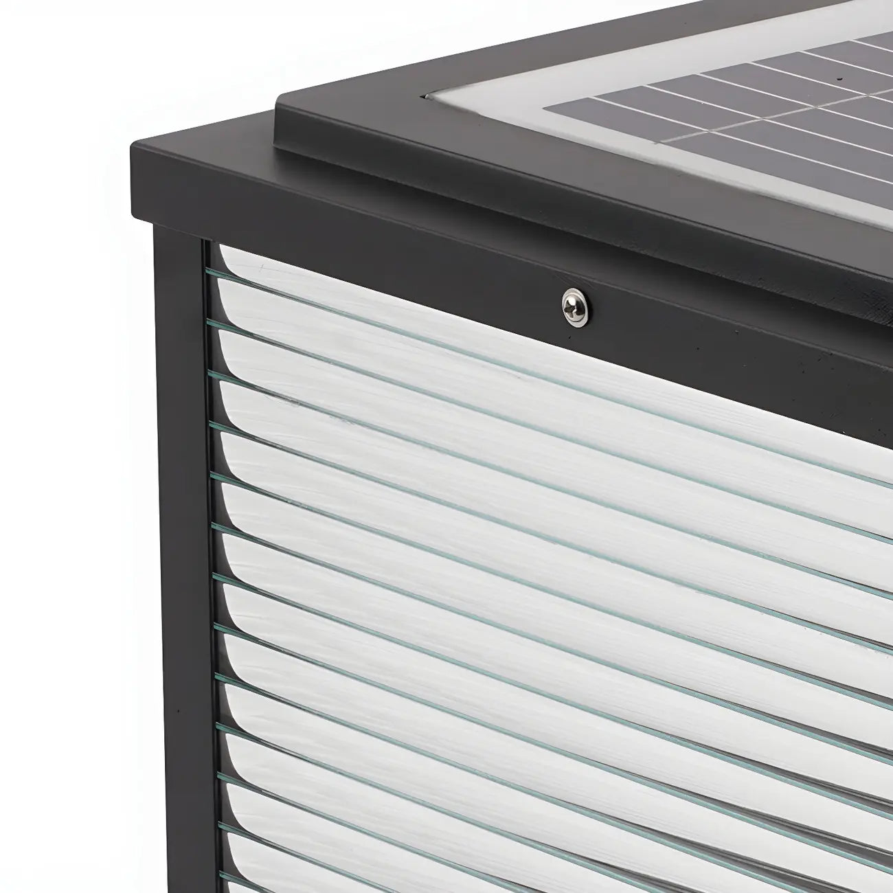 2-Color LED Black Cube Solar Outdoor Post Light