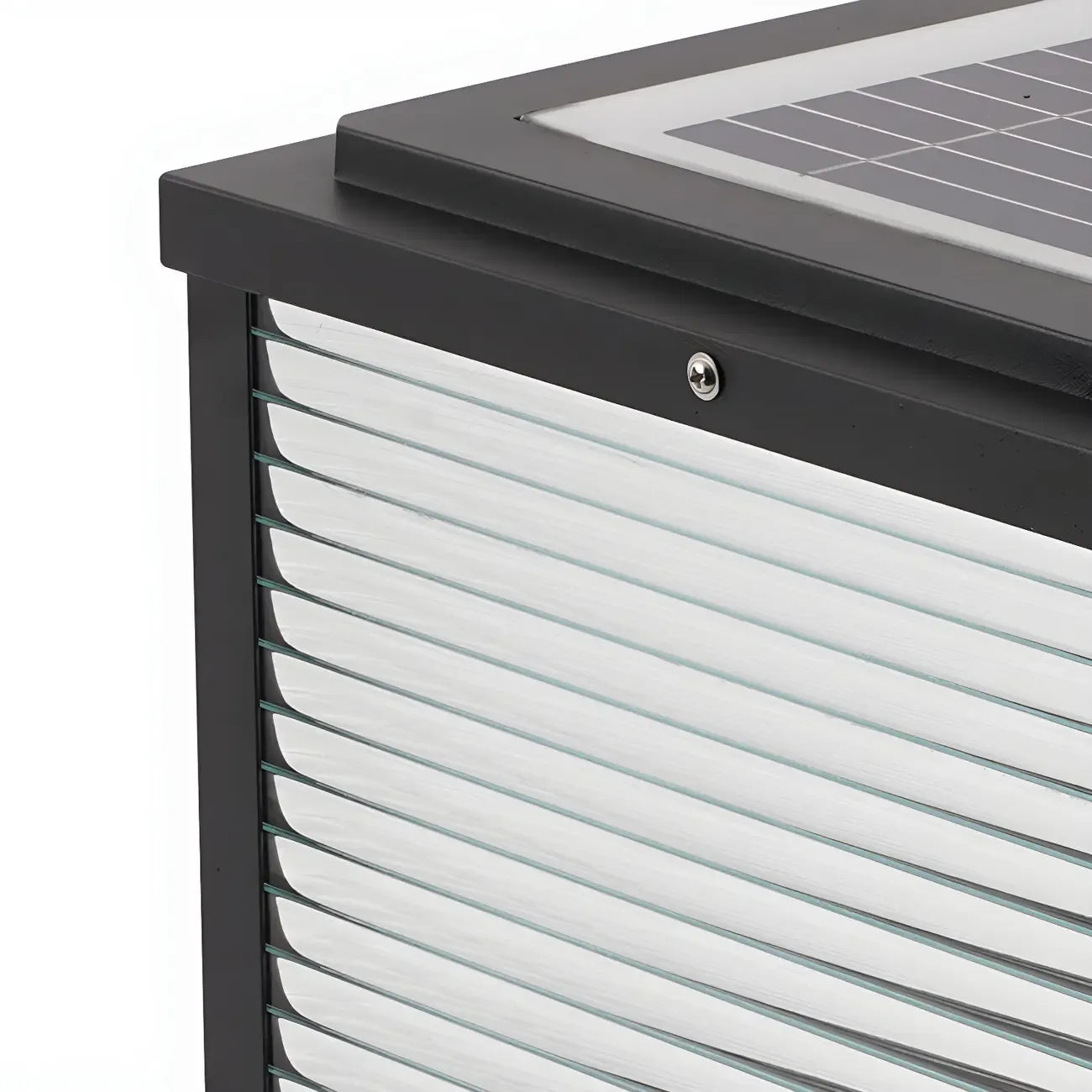 2-Color LED Black Cube Solar Outdoor Post Light